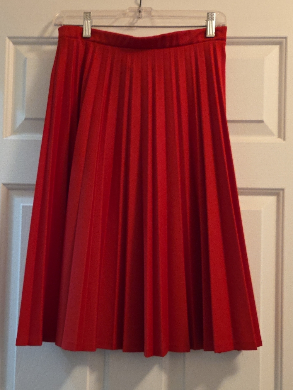 Red Pleated Skirt